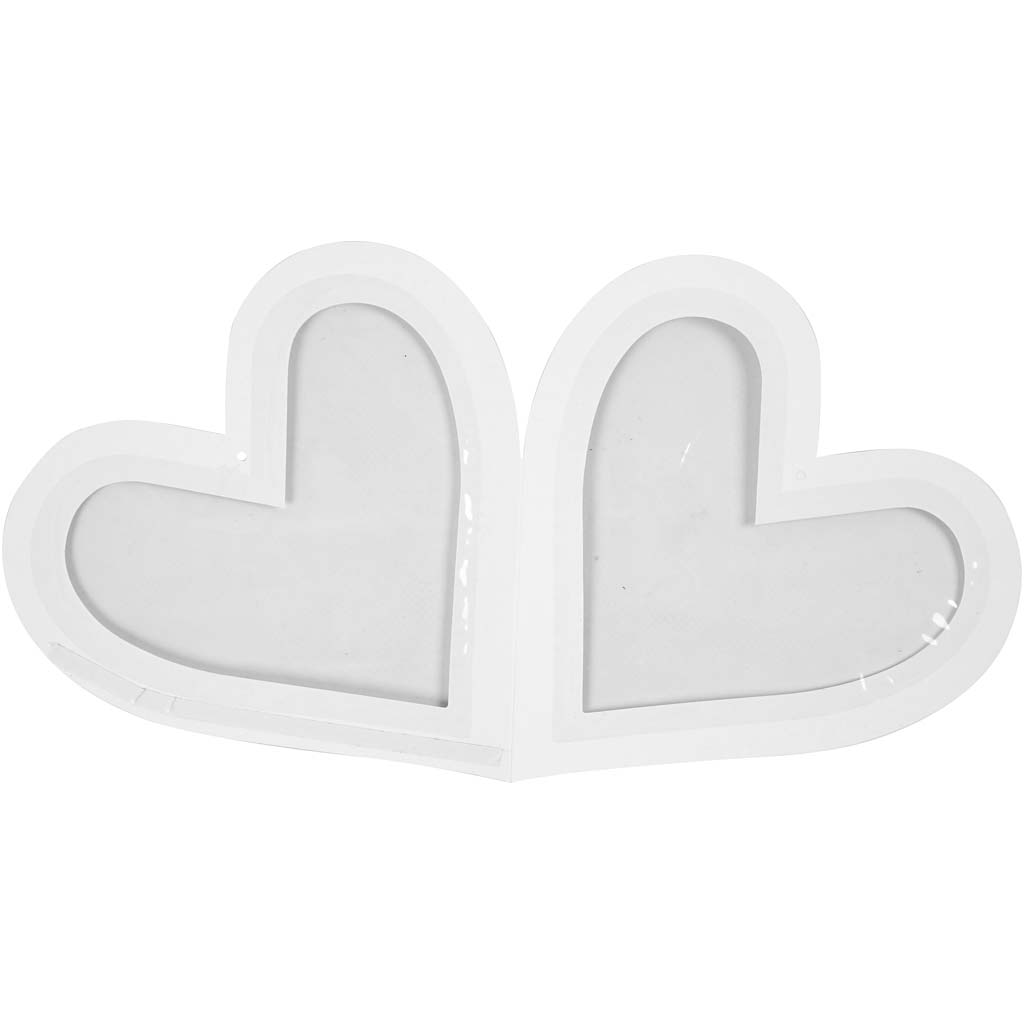Cornice a forma di cuore, misura 18x18 cm, 230 g, bianco, 16 pz/ 1 conf. [HOB-23465]