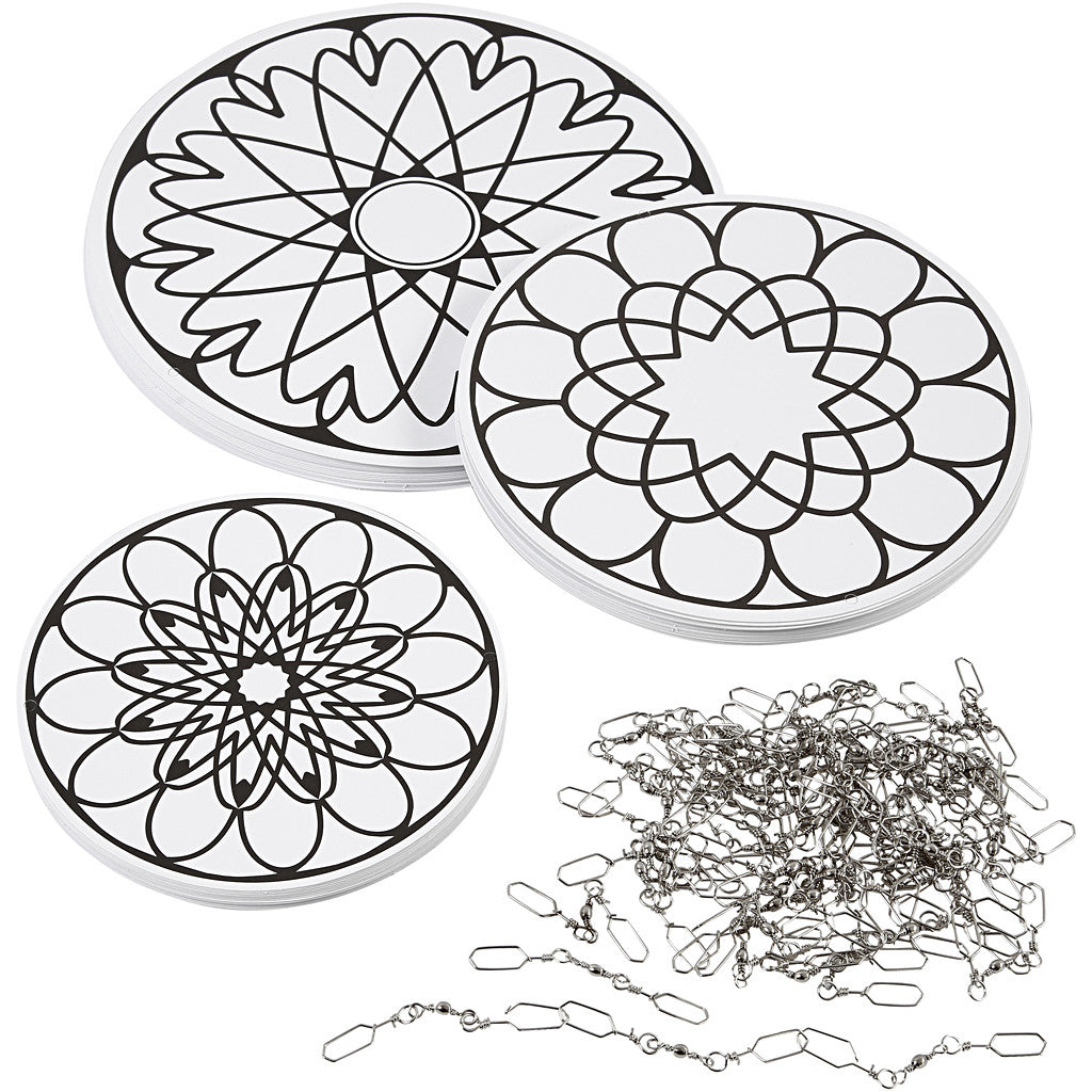 Decorazioni da appendere con stampa, diam 12+15+18 cm, 300 g, 20 set/ 1 conf. [HOB-23581]