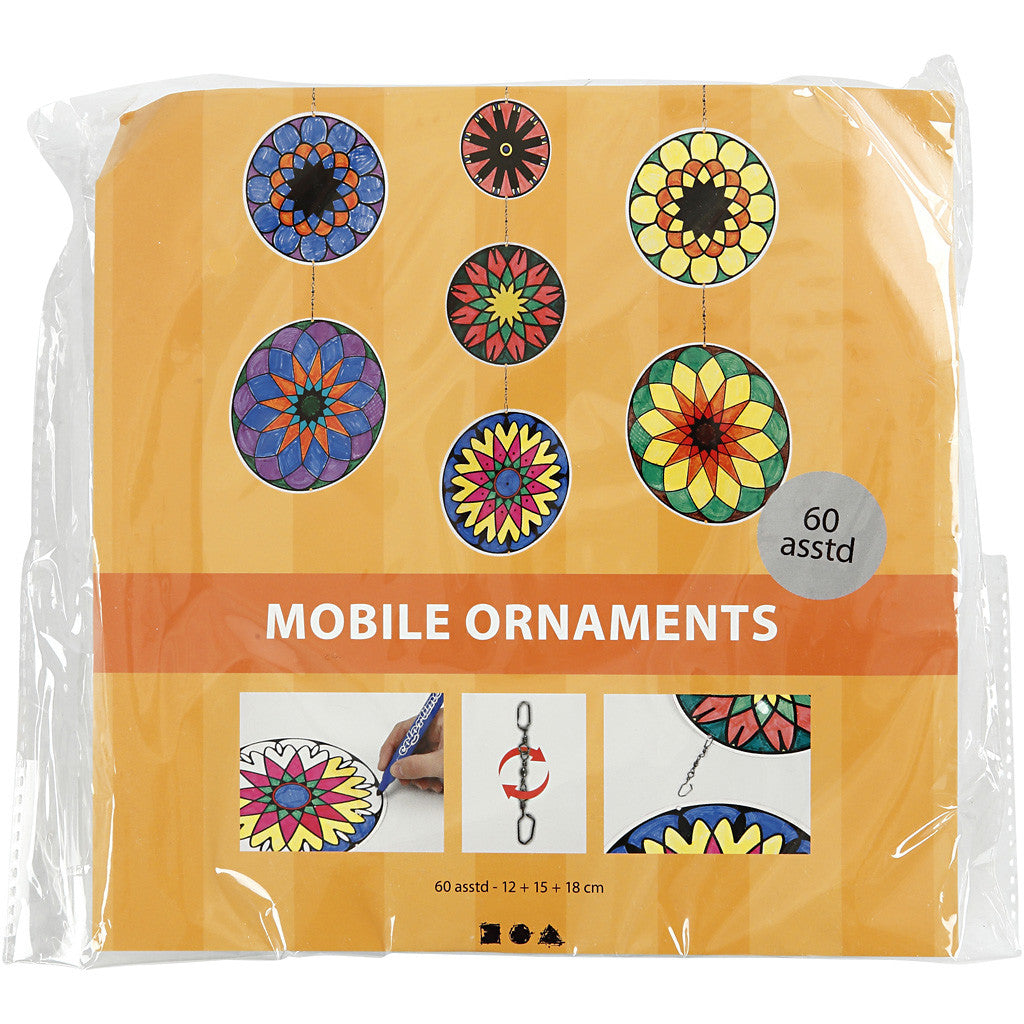 Decorazioni da appendere con stampa, diam 12+15+18 cm, 300 g, 20 set/ 1 conf. [HOB-23581]