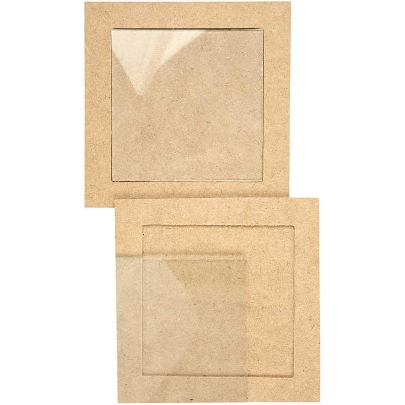 Sottopentola con lastra di vetro, misura 15x15x0,5 cm, 6 pz/ 1 conf. [HOB-23607]