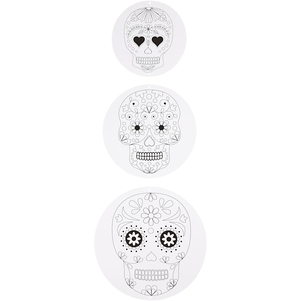 Decorazioni mobili con motivi, diam 12+15+18 cm, 300 g, bianco, 3 set/ 1 conf. [HOB-236290]