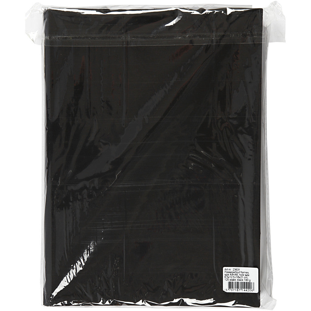 Cornici passepartout, misura A4+A6, 180 g, nero, 2x60 pz/ 1 conf. [HOB-23631]