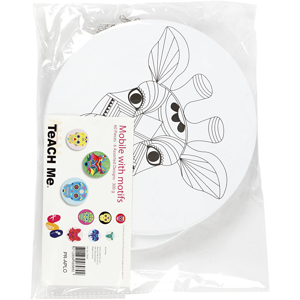 Decorazioni mobili con motivi, diam 12+15+18 cm, 300 g, bianco, 20 set/ 1 conf. [HOB-23634]