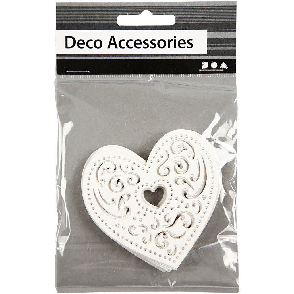 Cuore complesso, L: 7,5 cm, 250 g, bianco, 18 pz/ 1 conf. [HOB-23903]