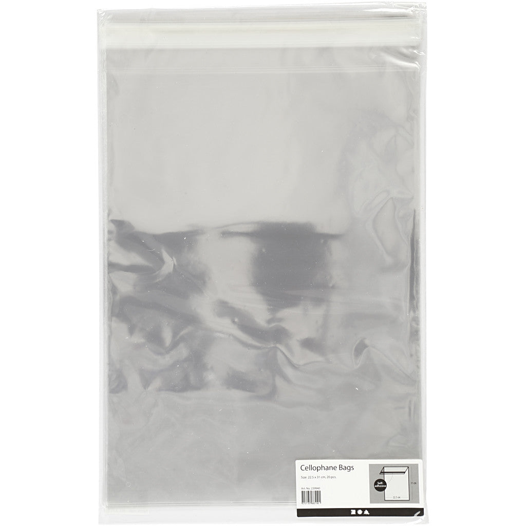 Buste di Cellophane, H: 31,2 cm, L: 22,5 cm, spess. 25 my, 20 pz/ 1 conf. [HOB-239940]