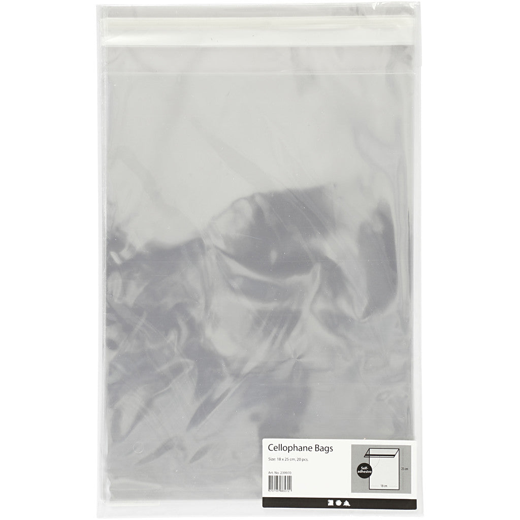 Buste di Cellophane, H: 25,3 cm, L: 18 cm, spess. 25 my, 20 pz/ 1 conf. [HOB-239970]