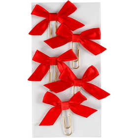 Fermagli in metallo, misura 40x70 mm, rosso, 5 pz/ 1 conf. [HOB-247103]