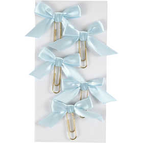 Fermagli in metallo, misura 40x70 mm, azzurro, 5 pz/ 1 conf. [HOB-247108]