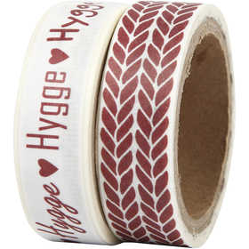 Washi Tape, hygge e ricamo, L: 15 mm, 2x5 m/ 1 conf. [HOB-24766]