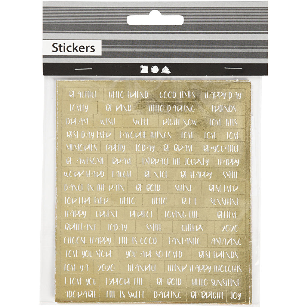 Stickers , foglio 10x11,5 cm, oro, 4 pz/ 1 conf. [HOB-24791]
