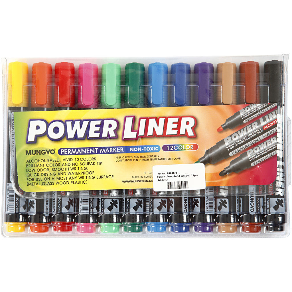 Power Liner, ampiezza tratto 1,5-3 mm, colori asst., 12 pz/ 1 conf. [HOB-25042]