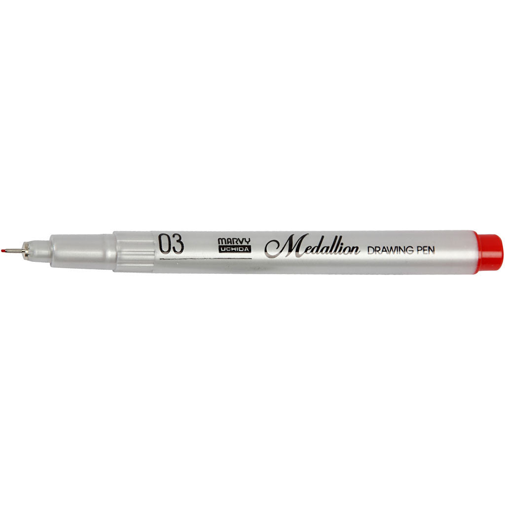 Penna Medallion, ampiezza tratto 0,3 mm, rosso, 1 pz [HOB-25051]
