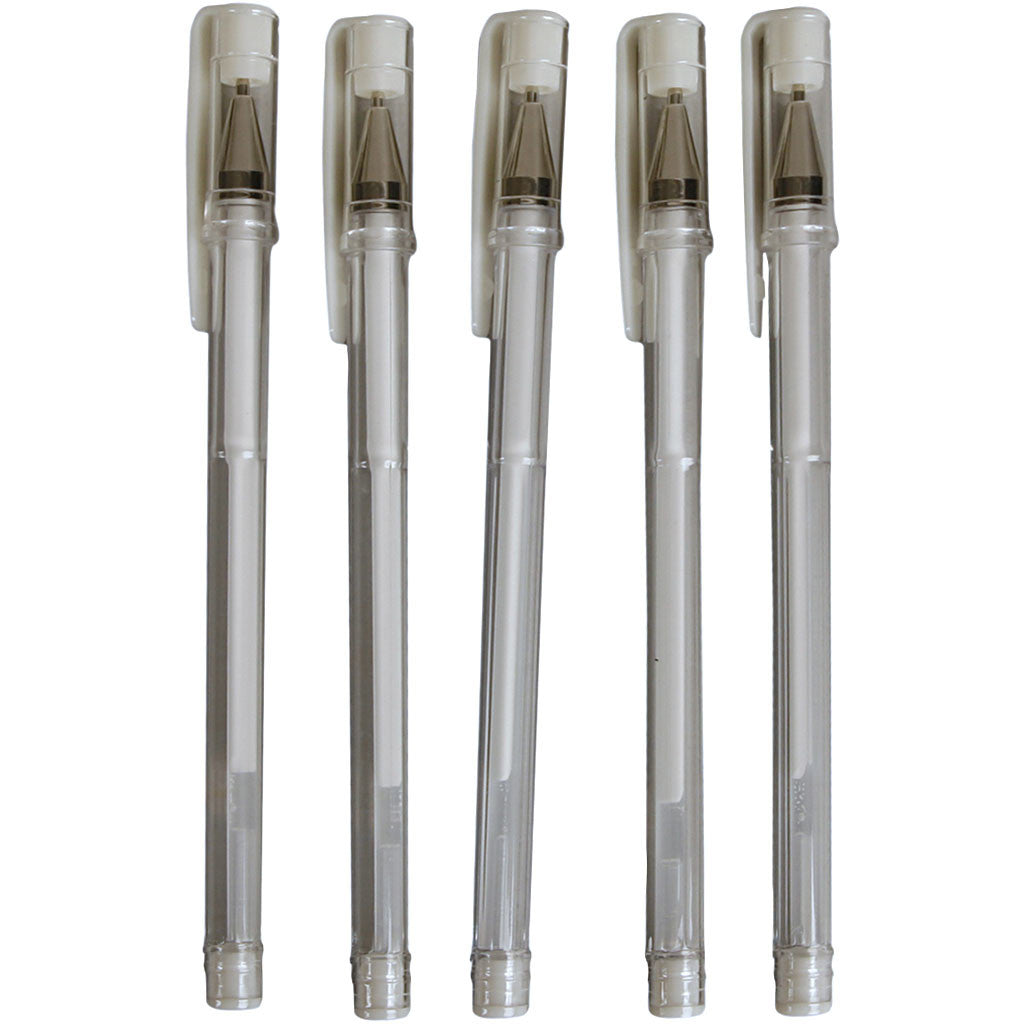 Penne gel, ampiezza tratto 0,8 mm, bianco, 6 pz/ 1 conf. [HOB-25111]