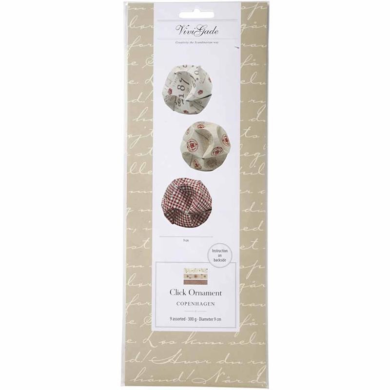 Decorazioni click, diam 9 cm, misura 5,5x28,4 cm, 9 set/ 1 conf. [HOB-25121]