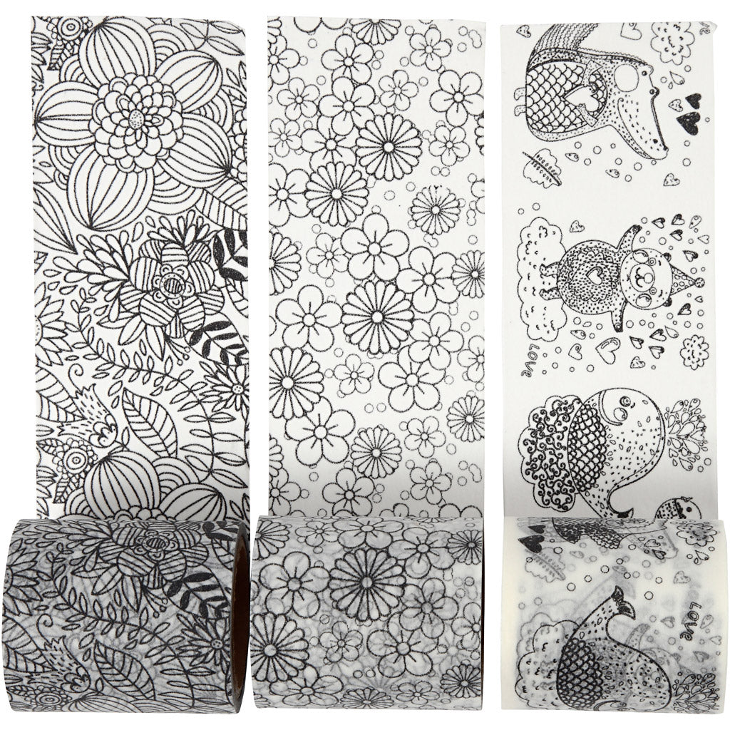 Washi Tape, L: 50 mm, 3x5 m/ 1 conf. [HOB-25217]