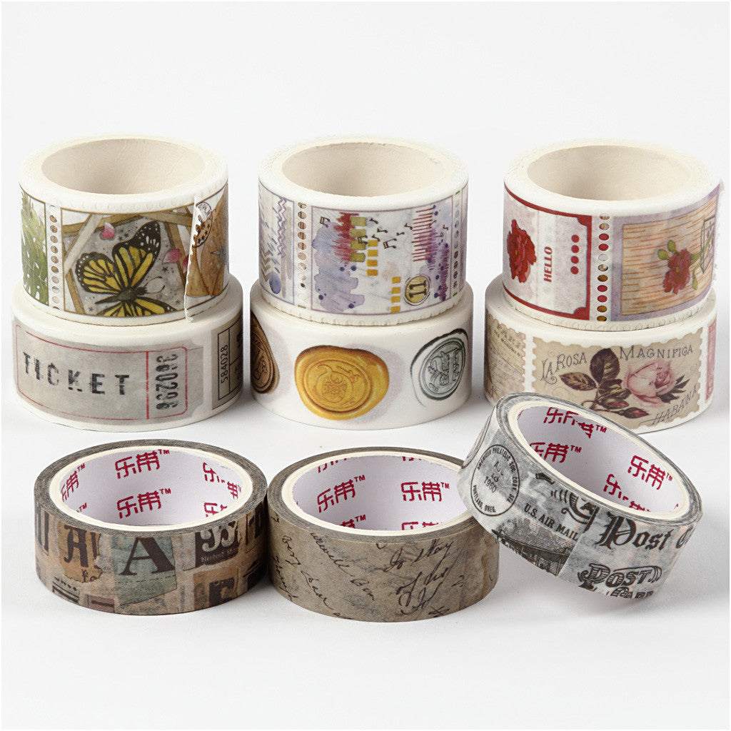 Washi Tape , L: 3+5 M, L: 15+25 mm, 9 rot./ 1 conf. [HOB-25246]