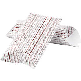 Scatola regalo pieghevole, scarabocchi, misura 18x15x6 cm, 300 g, rosso, 3 pz/ 1 conf. [HOB-25358]