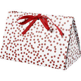 Scatola regalo pieghevole, pois, misura 15x7x8 cm, 250 g, rosso, 3 pz/ 1 conf. [HOB-25361]