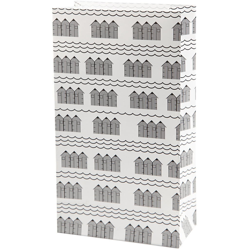 Buste carta, H: 21 cm, misura 6x12 cm, 80 g, nero, bianco, 10 pz/ 1 conf. [HOB-25363]