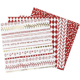 Origami Paper, red, size 10x10 cm, 80 g, 40 sheet/ 1 pack [HOB-25370]