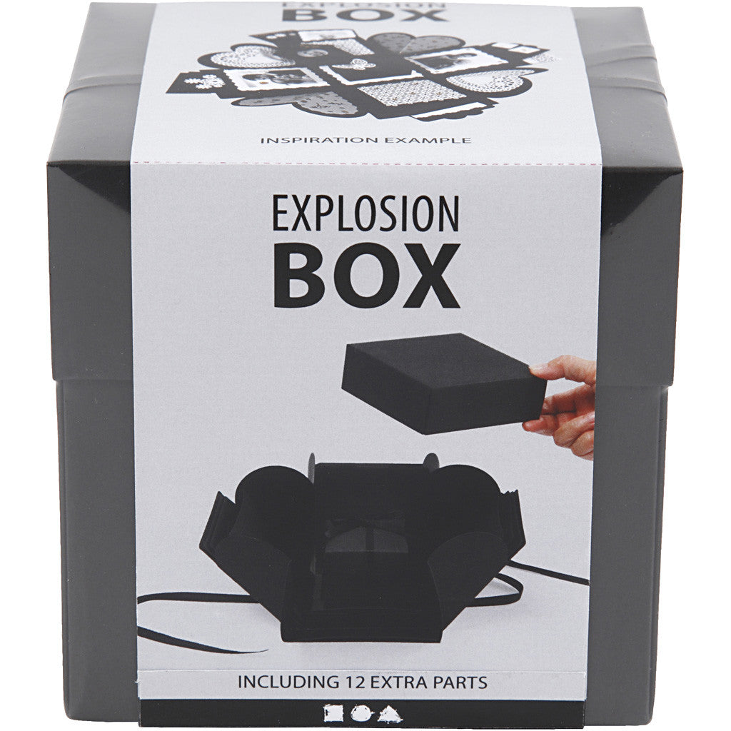 Explosion Box, misura 7x7x7,5+12x12x12 cm, nero, 1 pz [HOB-25378]