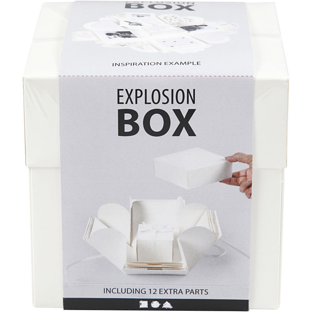 Explosion Box, misura 7x7x7,5+12x12x12 cm, avorio, 1 pz [HOB-25379]
