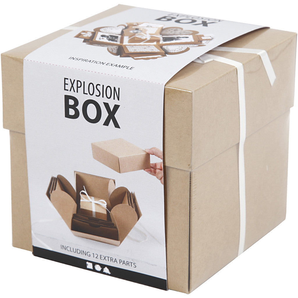 Explosion Box, misura 7x7x7,5+12x12x12 cm, natural, 1 pz [HOB-25380]
