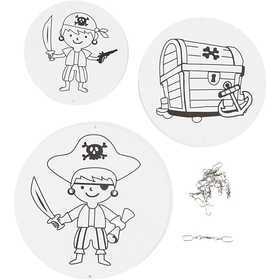 Decorazioni mobili con motivi, diam 12+15+18 cm, 300 g, bianco, 3 set/ 1 conf. [HOB-25458]