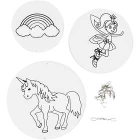 Decorazioni mobili con motivi, diam 12+15+18 cm, 300 g, bianco, 3 set/ 1 conf. [HOB-25459]