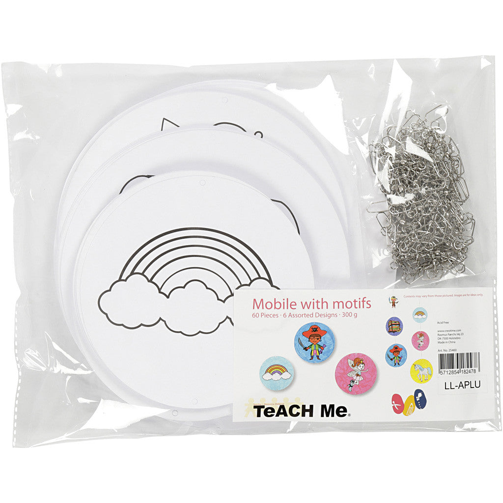 Decorazioni mobili con motivi, diam 12+15+18 cm, 300 g, bianco, 20 set/ 1 conf. [HOB-25460]