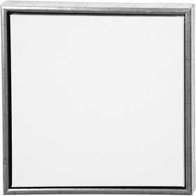 Tela con cornice, misura 40x40 cm, 360 g, argento antico, bianco, 1 pz [HOB-25757]