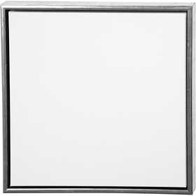 Tela con cornice, misura 50x50 cm, 360 g, argento antico, bianco, 1 pz [HOB-25759]