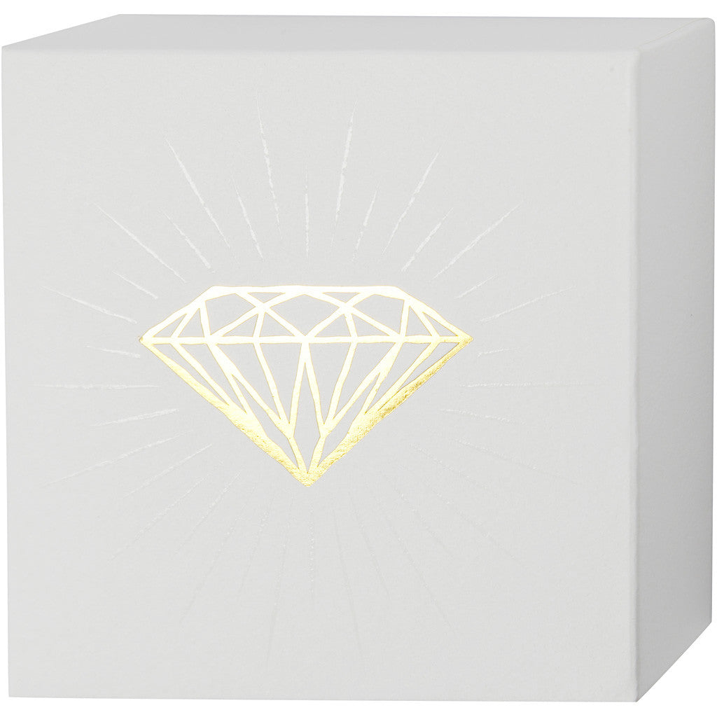 Tele con motivi dorati , H: 10,16 cm, P: 2,54 cm, L: 10,16 cm, bianco, 2 pz/ 1 conf. [HOB-25778]