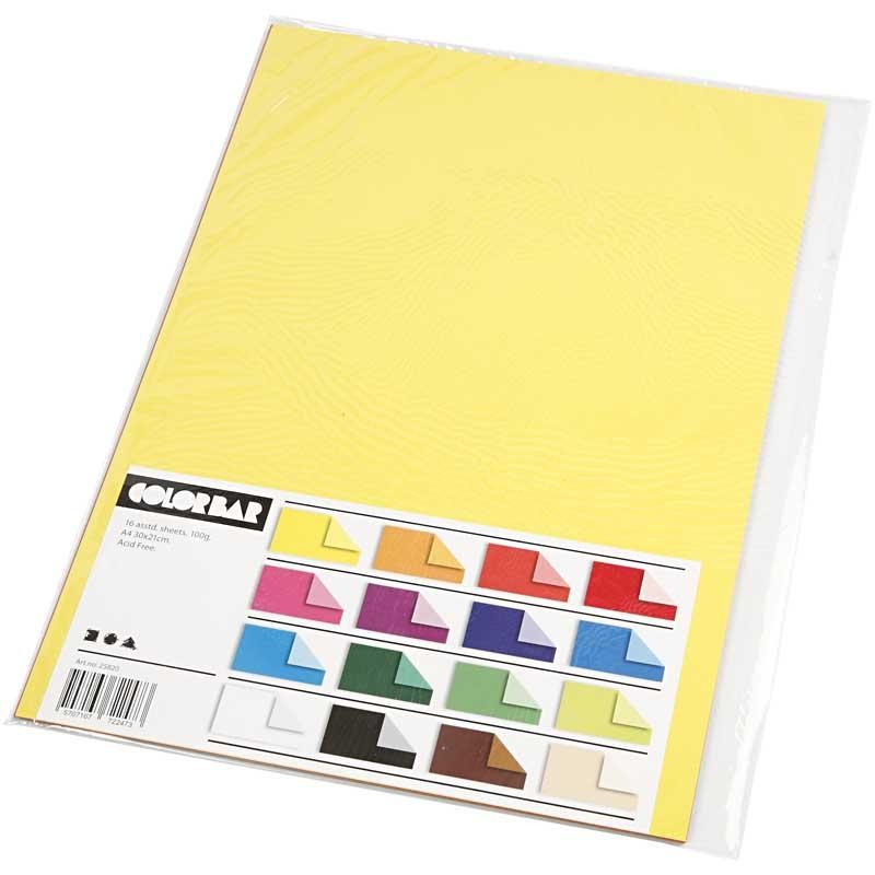 Carta Color Bar, A4, foglio 210x297 mm, 100 g, 16 fgl. asst./ 1 conf. [HOB-25820]