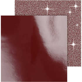 Carta fantasia, foglio 30,5x30,5 cm, 120+128 g, rosso, 2 fgl./ 1 conf. [HOB-26332]