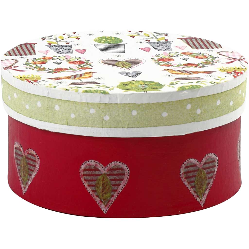 Scatole Rotonde, H: 5+6,5+7,5 cm, diam 10+13+16 cm, 3 pz/ 1 set [HOB-263700]