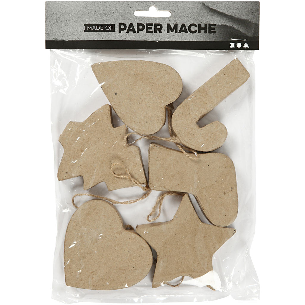 Decorazioni di Natale, H: 7+8 cm, 6 pz/ 1 conf. [HOB-267013]