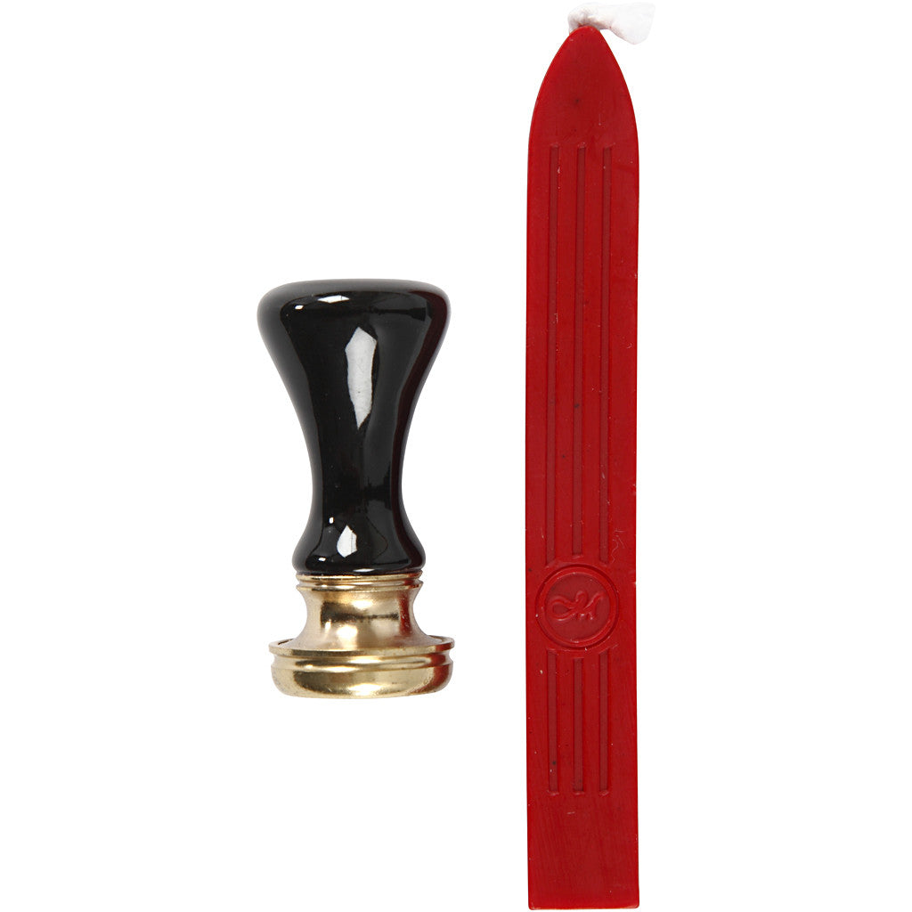 Set per sigillo di cera, diam 17 mm, rosso, 1 set [HOB-270281]