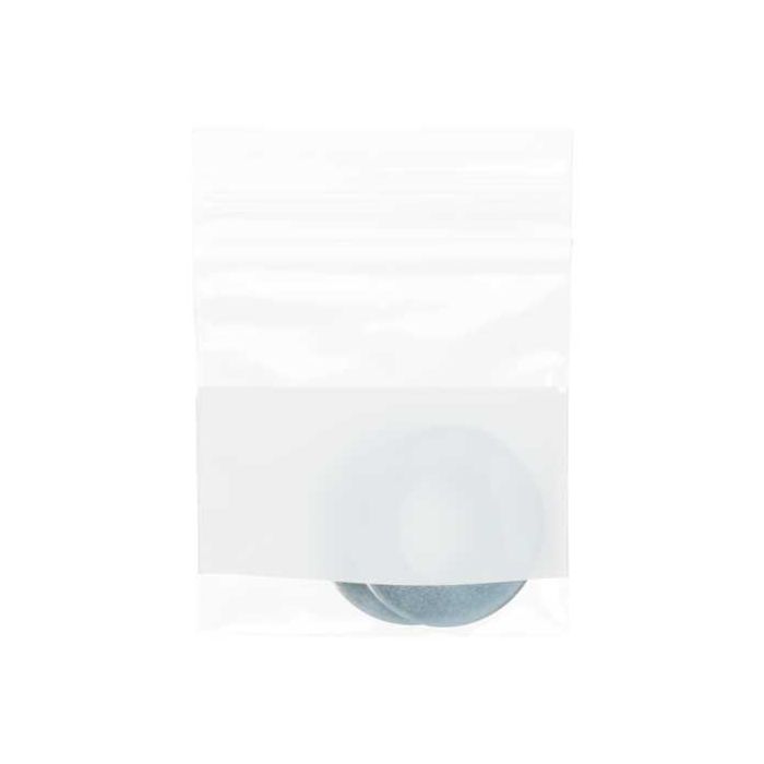 Sacchetto trasparente con chiusura a pressione con nastro per scrivere 5x5cm PE 50 micron (100 pezzi) [2WE22]