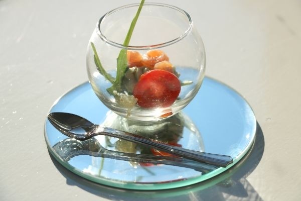 Piastra specchio rotonda Ø12cm bordo smussato (1 pc) [IFS-30198]