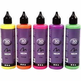 3D Liner, colori neon, 5x100 ml/ 1 conf. [HOB-30387]