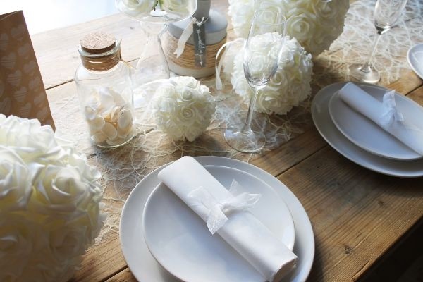 Pallina di rose Deco Ø10cm mousse bianca (1 pz) [IFS-31210]