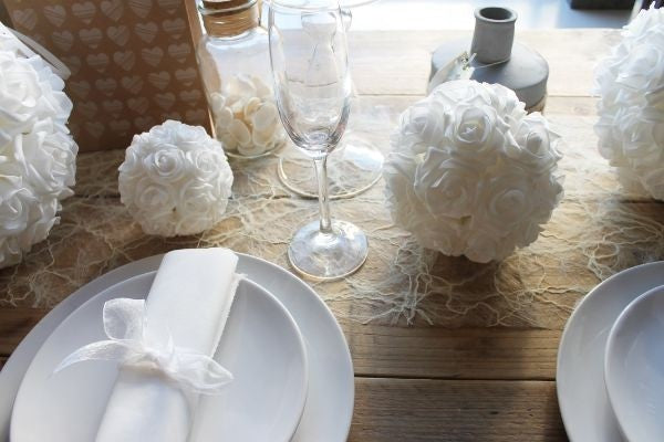 Pallina di rose Deco Ø10cm mousse bianca (1 pz) [IFS-31210]