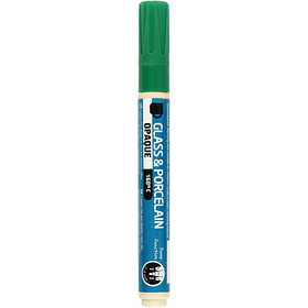 Pennarello per vetro e porcellana, ampiezza tratto 2-4 mm, opaca, verde, 1 pz [HOB-31330]