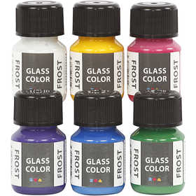 Colore satinato per vetro, colori asst., 6x30 ml/ 1 conf. [HOB-31760]