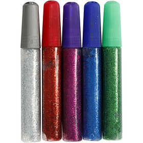 Colla glitter, colori asst., 5x10 ml/ 1 conf. [HOB-31808]