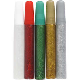 Colla glitter, colori asst., 5x10 ml/ 1 conf. [HOB-31810]