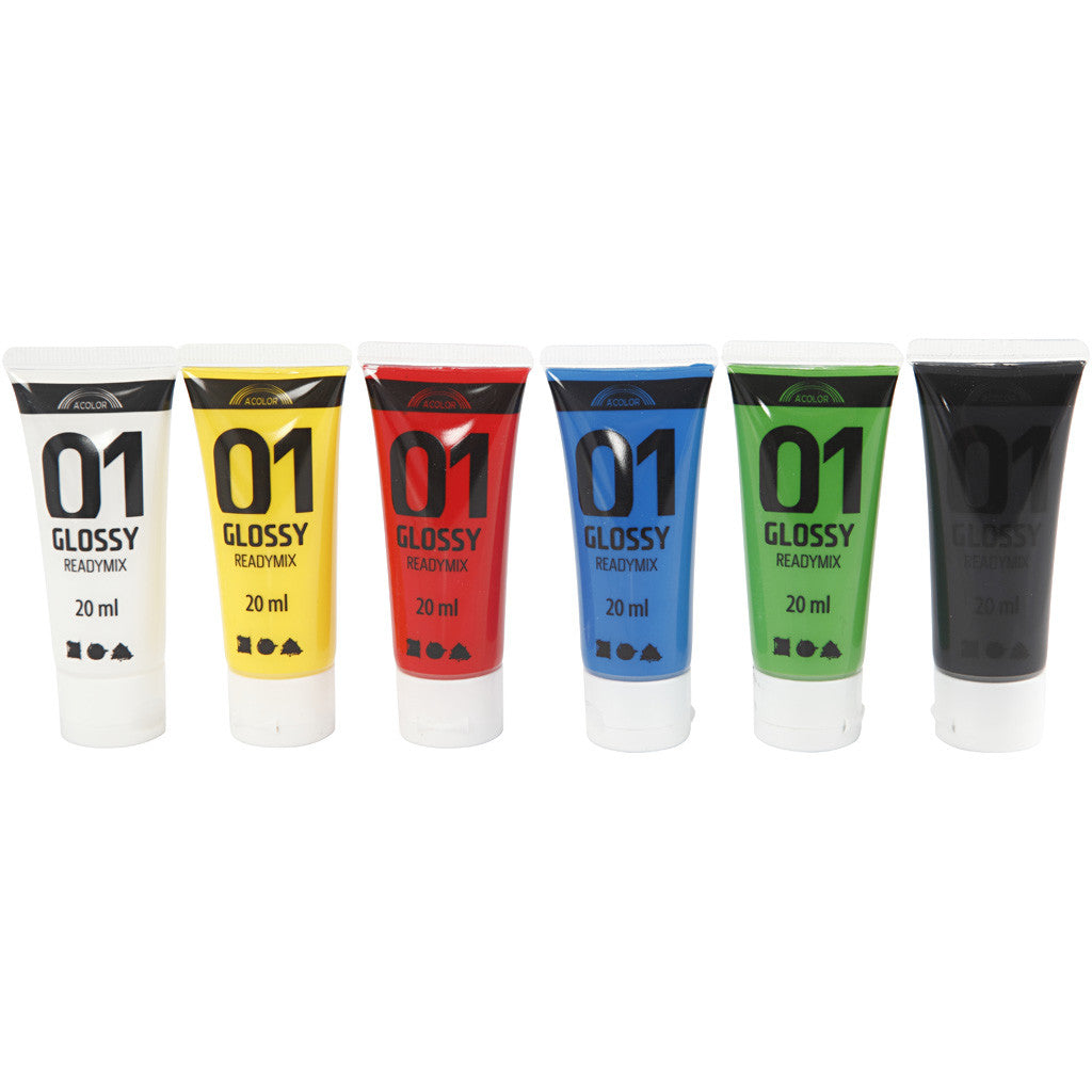 Colore Acrilico Lucido, colori standard, 6x20 ml/ 1 conf. [HOB-32003]
