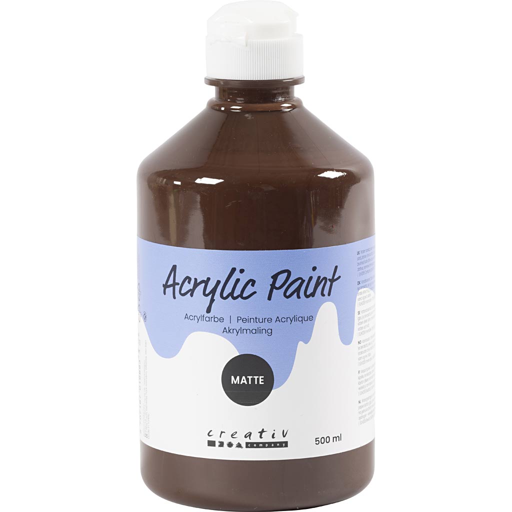 Acrylic Paint Matte, brown, 500 ml/ 1 bottle
