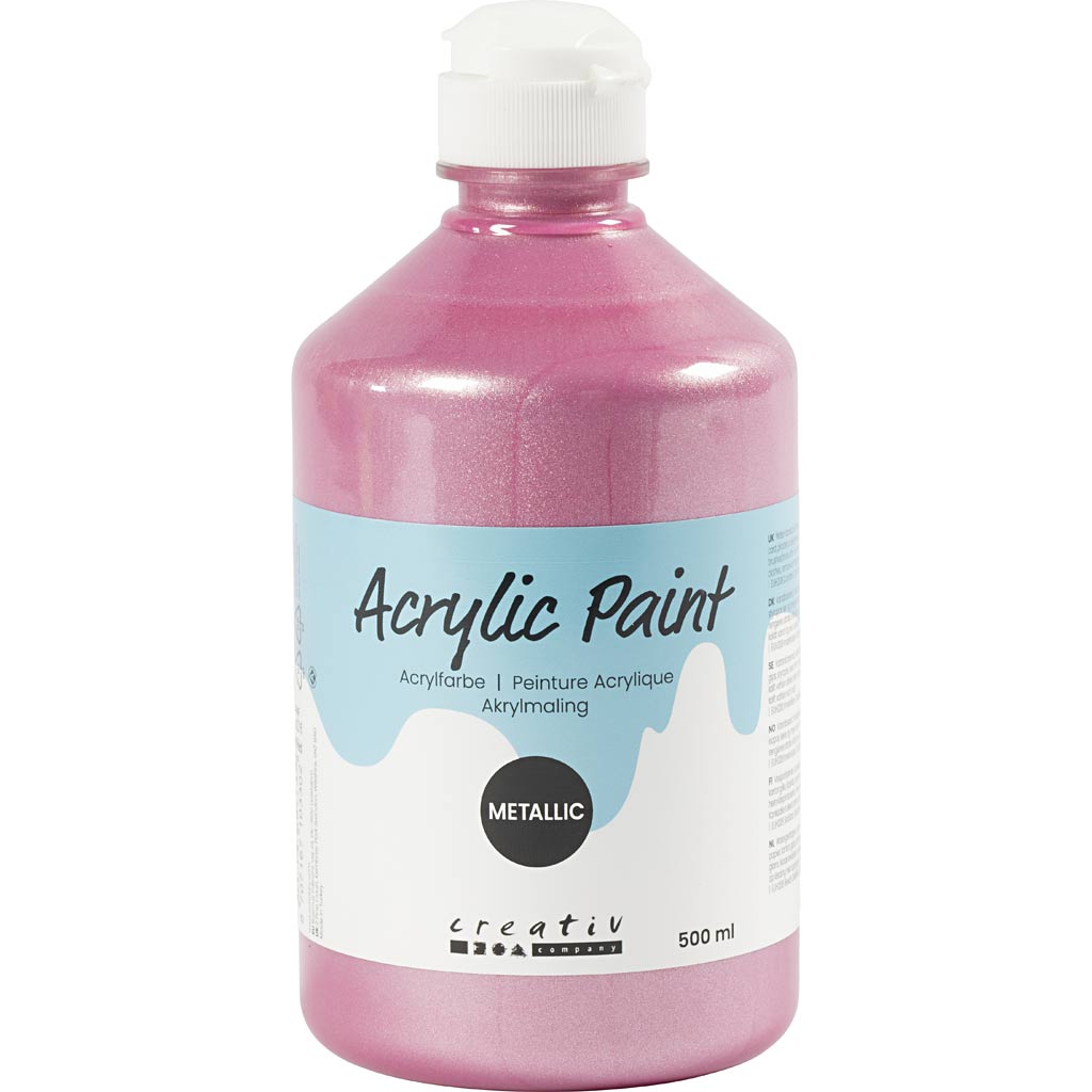 Acrylic Paint Metallic, metallic, light red, 500 ml/ 1 bottle